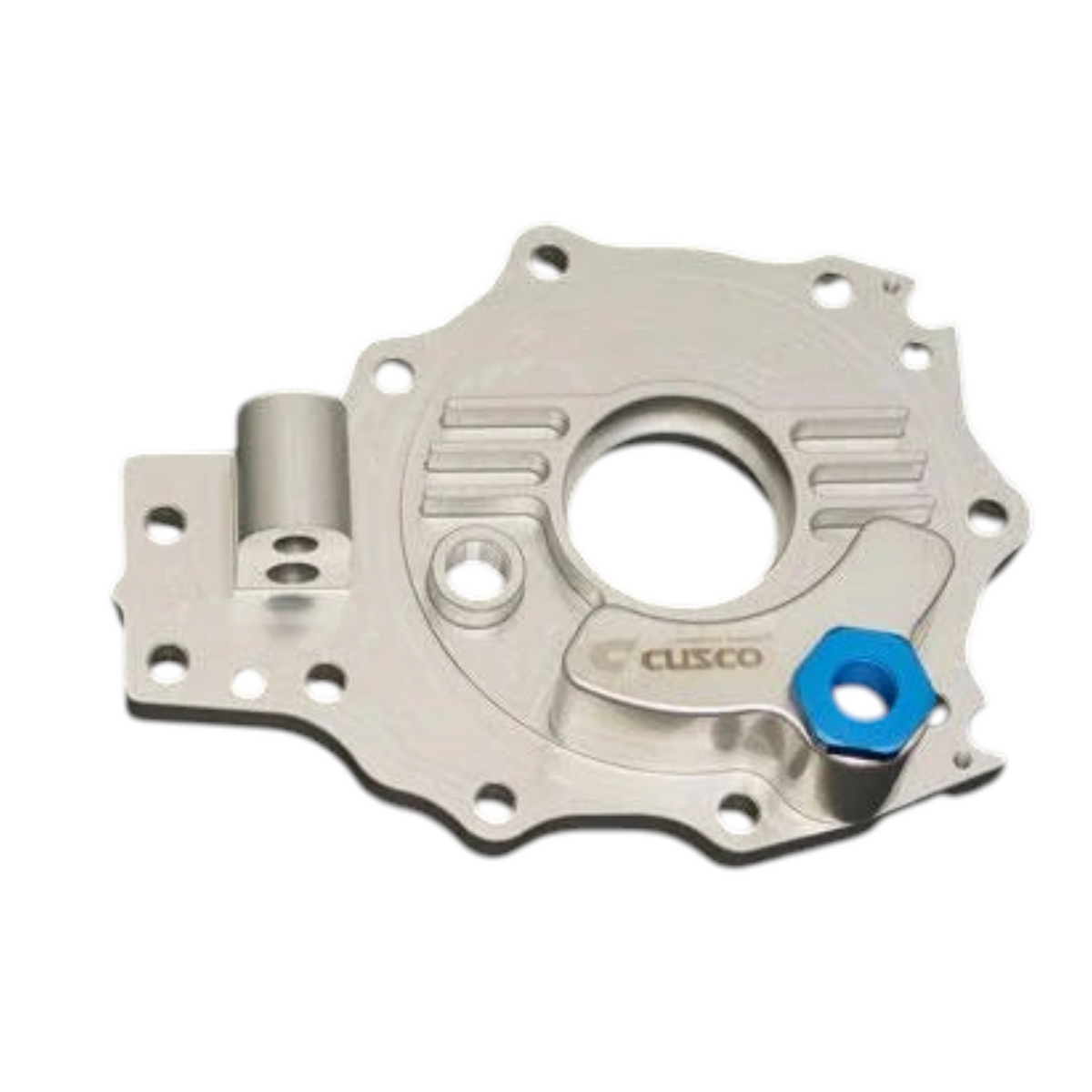 GreenFuchs Cusco Differenzialdeckel aus Aluminium für Toyota GR Yaris in Blau und Silber mit Kühlrippen