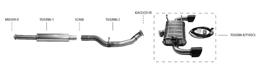 Bastuck | Sistema di scarico MSD e ESD (Cat-Back) | GR 86 e BRZ II | Omologato ECE