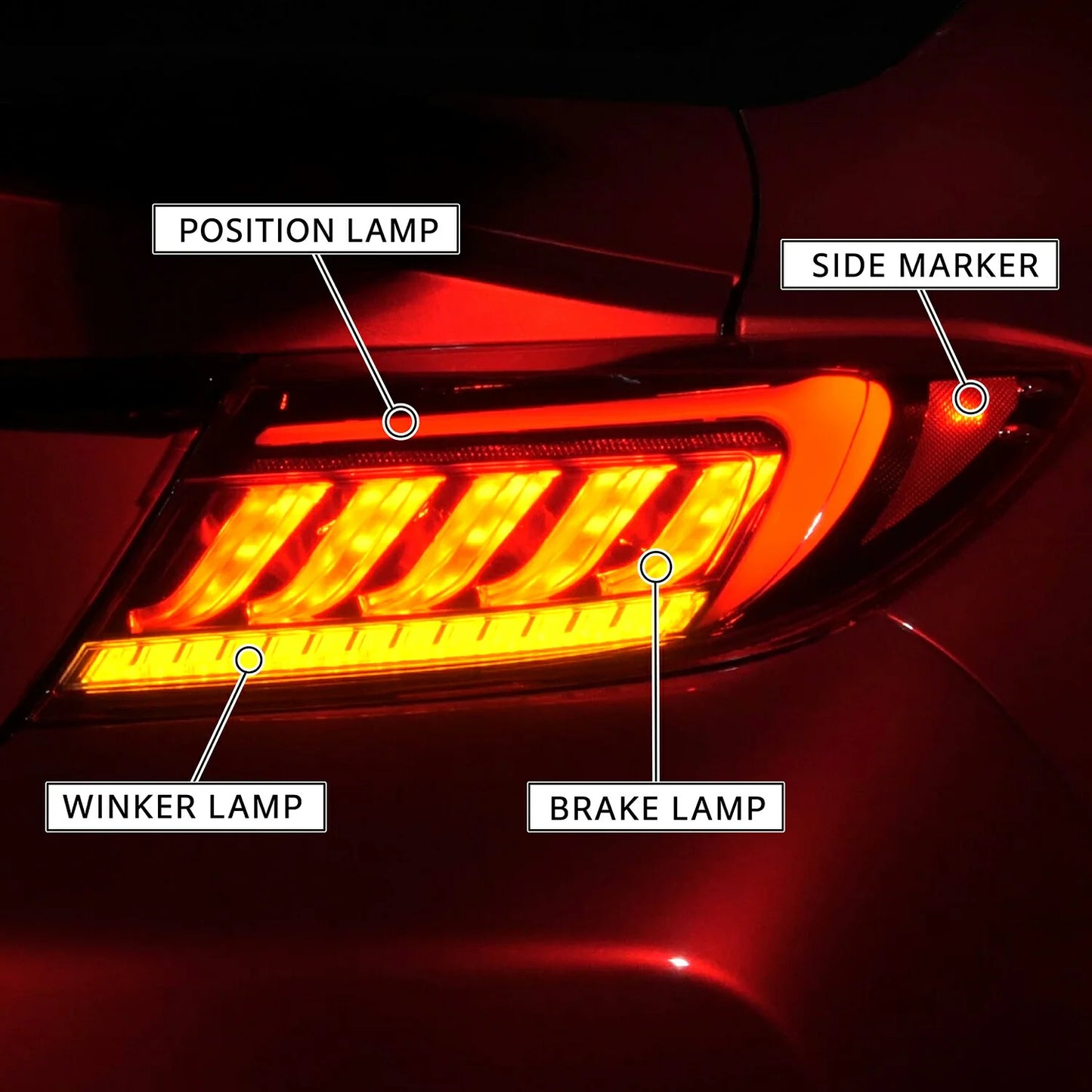 Set/pacchetto Valenti Jewel ULTRA LED (fanali posteriori, fendinebbia e terza luce di stop) + indicatori laterali opzionali | GR 86 BRZ II