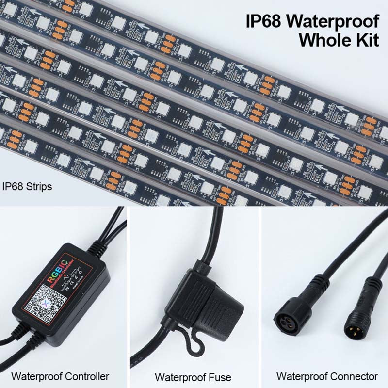 GreenFuchs | Unterbodenbeleuchtung Standard 1-Reihe RGBIC LED App  | Universal