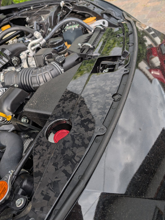 GreenFuchs | Full carbon engine compartment cover lock carrier | GR86 &amp; BRZ II