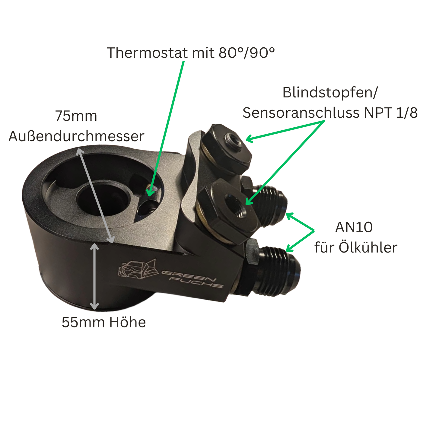 GreenFuchs x SKCustom | Radiatore dell'olio a 10 file con termostato (+ deflettore aria) | GT86 e BRZ I